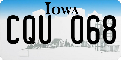 IA license plate CQU068