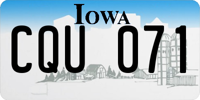 IA license plate CQU071