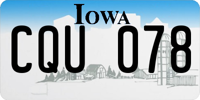 IA license plate CQU078