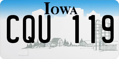 IA license plate CQU119