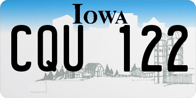 IA license plate CQU122