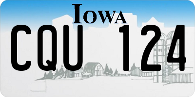 IA license plate CQU124