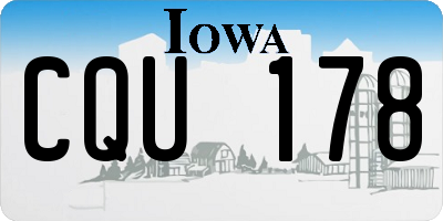 IA license plate CQU178