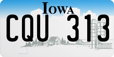 IA license plate CQU313
