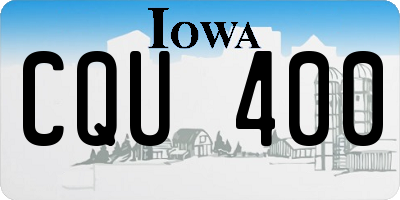 IA license plate CQU400