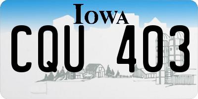 IA license plate CQU403