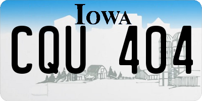IA license plate CQU404