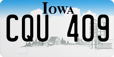 IA license plate CQU409