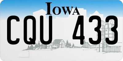 IA license plate CQU433