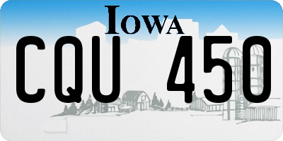 IA license plate CQU450