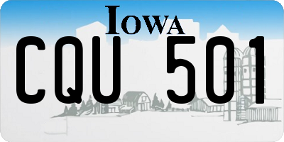 IA license plate CQU501