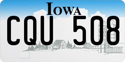 IA license plate CQU508
