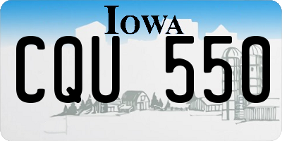 IA license plate CQU550