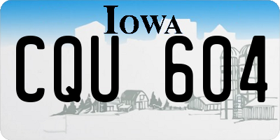 IA license plate CQU604