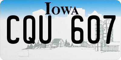 IA license plate CQU607