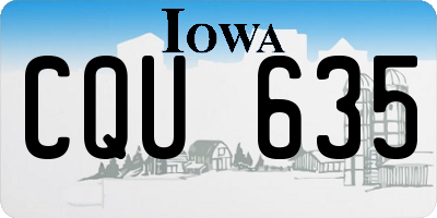 IA license plate CQU635