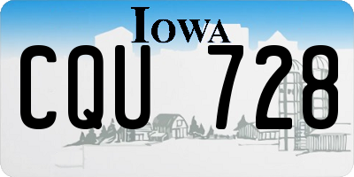 IA license plate CQU728