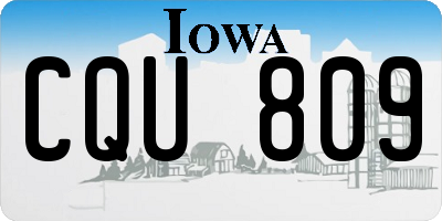 IA license plate CQU809