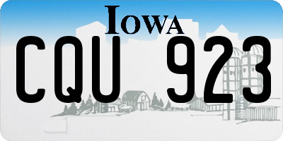 IA license plate CQU923