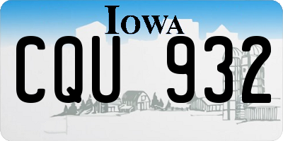 IA license plate CQU932