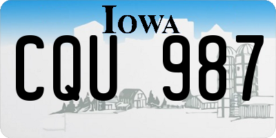 IA license plate CQU987