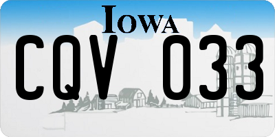 IA license plate CQV033