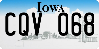 IA license plate CQV068