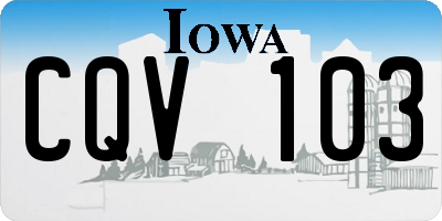 IA license plate CQV103