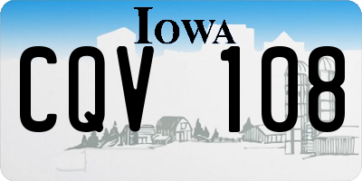 IA license plate CQV108