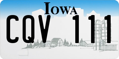 IA license plate CQV111