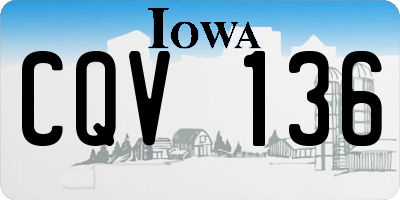 IA license plate CQV136