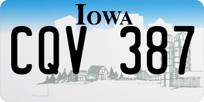 IA license plate CQV387