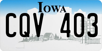 IA license plate CQV403