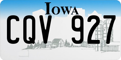 IA license plate CQV927
