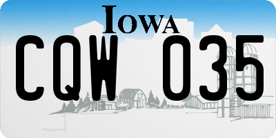 IA license plate CQW035