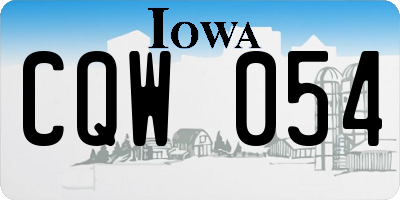 IA license plate CQW054