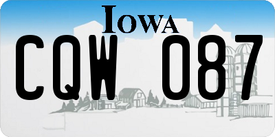 IA license plate CQW087
