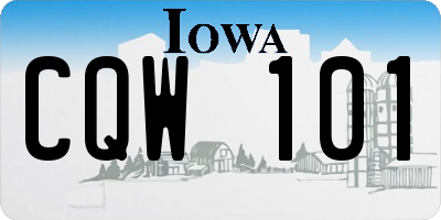 IA license plate CQW101