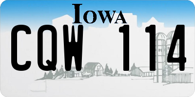 IA license plate CQW114