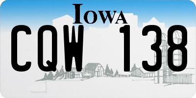 IA license plate CQW138