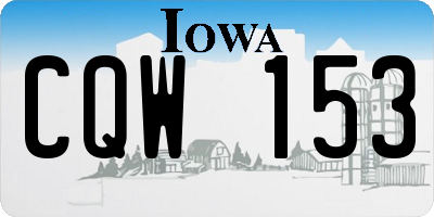 IA license plate CQW153