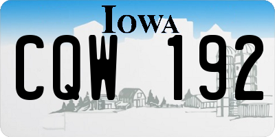 IA license plate CQW192