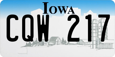 IA license plate CQW217