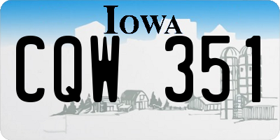 IA license plate CQW351