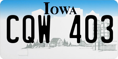 IA license plate CQW403