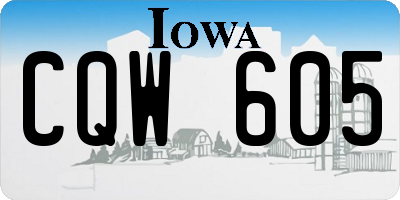 IA license plate CQW605