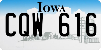 IA license plate CQW616