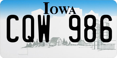 IA license plate CQW986