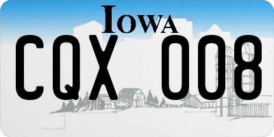 IA license plate CQX008