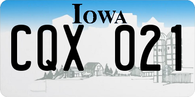 IA license plate CQX021